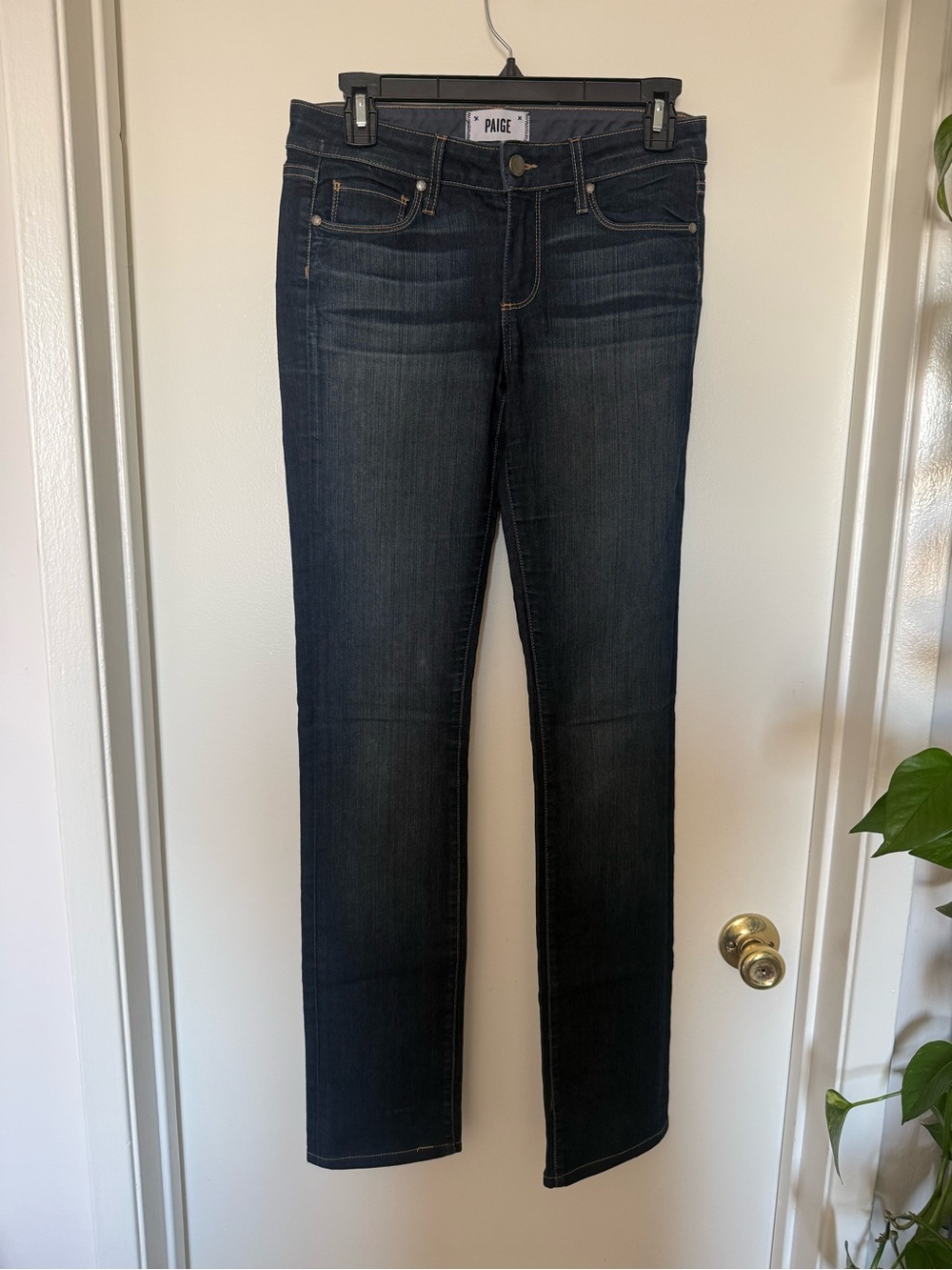 Paige Skyline Straight Dark Wash Jeans Size 27 Made in USA
